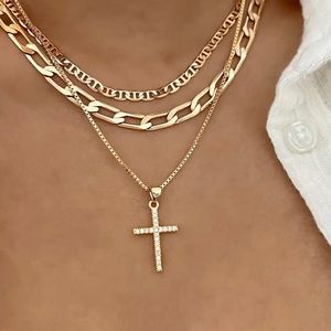 Gorgeous Multilayer Cross Necklace